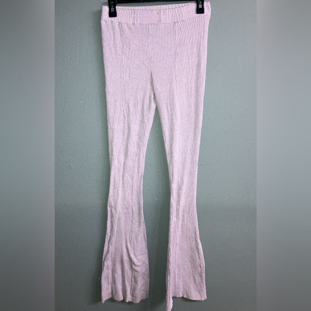 Urban outfitters ribbed high rise flared pants small in lavendar #731